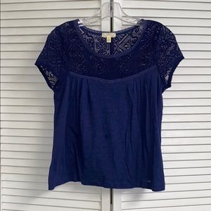 Anthropologie Pins and needles navy top | SP